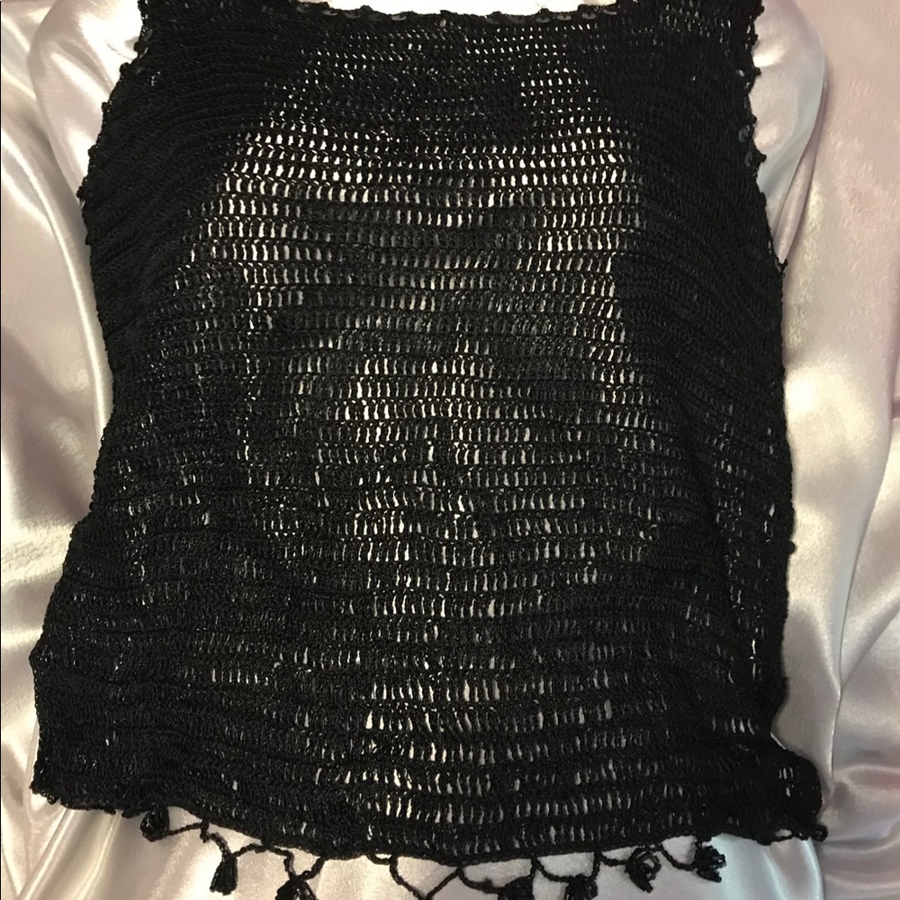 Black crochet top